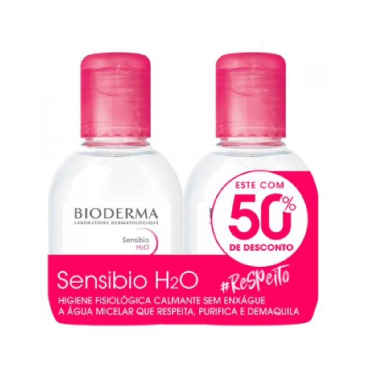 Kit Água Micelar Dermatólogica Bioderma Sensibio H2o com 2 Unidades