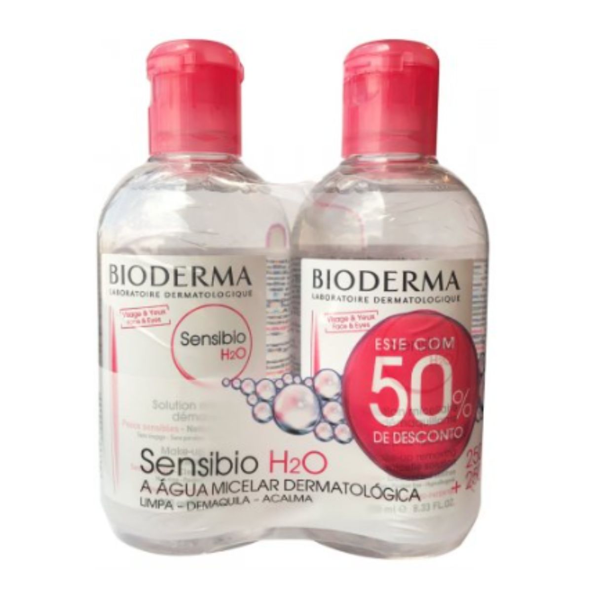 Kit Água Micelar Dermatólogica Bioderma Sensibio H2o com 2 Unidades de 250 ml Cada