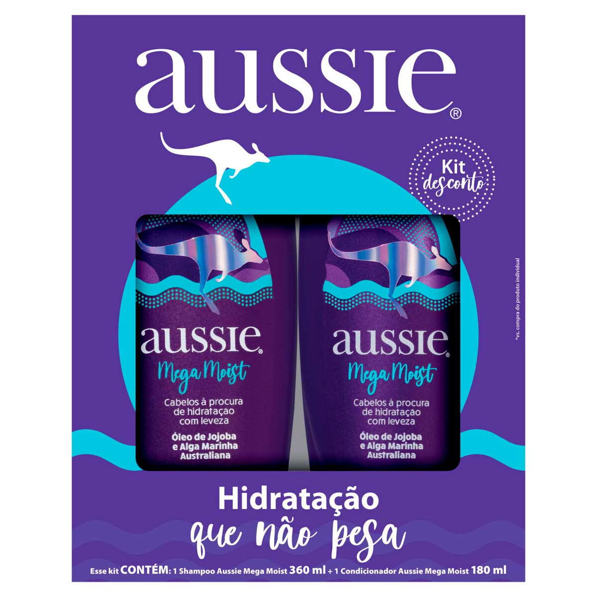 Kit de Shampoo e Condicionador Aussie Mega Moist