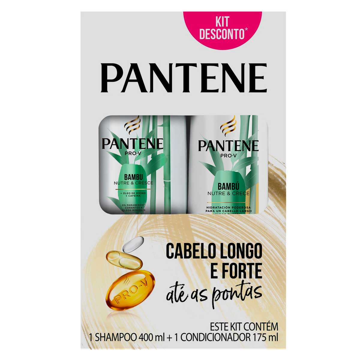 Kit Shampoo 400 ml + Condicionador 175 ml Pantene Bambu Nutre &amp; Cresce