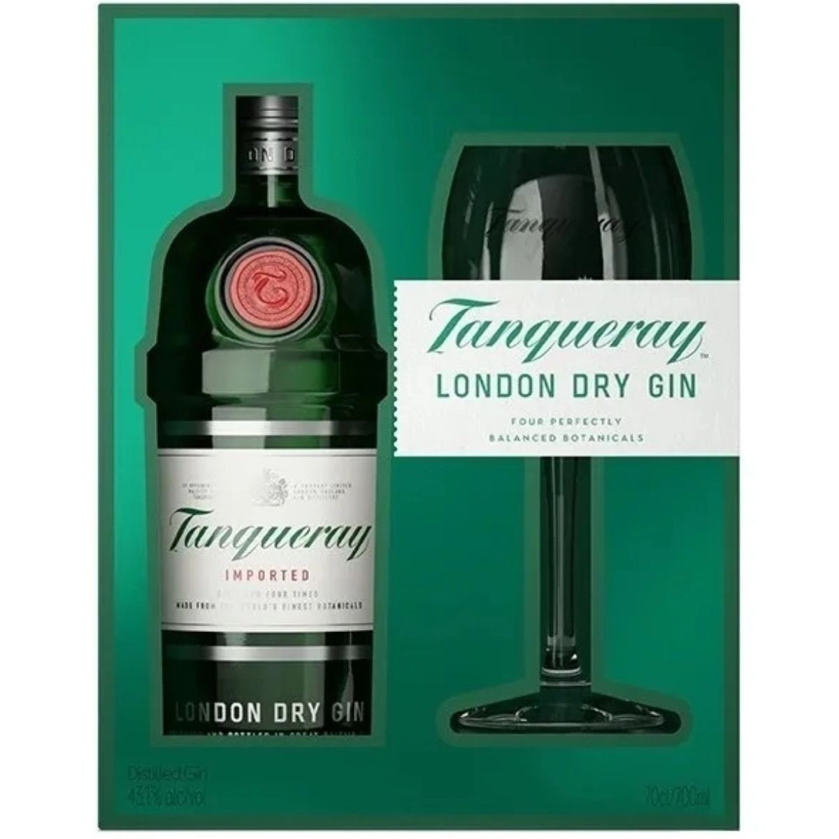 Kit Gin Tanqueray London Dry 750ml + Taça de Vidro