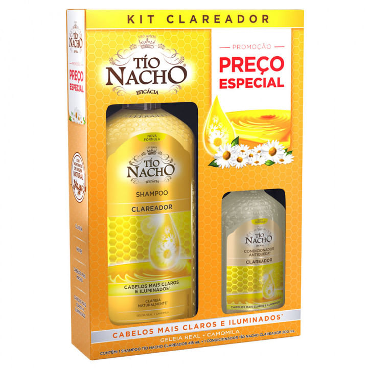 Kit Tio Nacho Clareador Antiqueda Camomila com 1 Shampoo 415 ml + 1 Condicionador com 200 ml