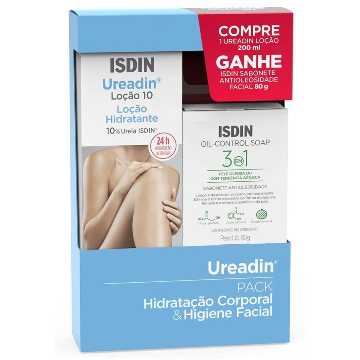 Kit Loção Hidratante Isdin Ureadin 10 200 Ml + Sabonete  Isdin Oil Soap 80 G - Oferta Especial