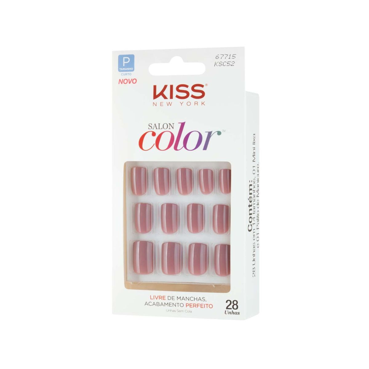 Unhas Postiças Kiss New York Salon Color Curto Beautiful