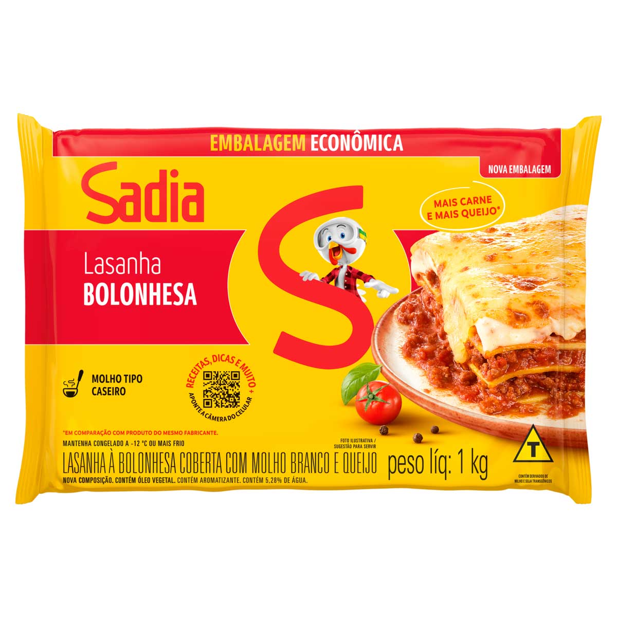 Lasanha à Bolonhesa com Molho Vermelho Sadia 1Kg