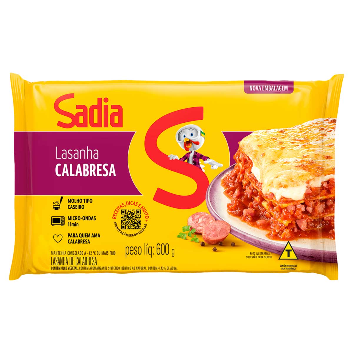 Lasanha de Calabresa com Molho Vermelho Sadia 600g