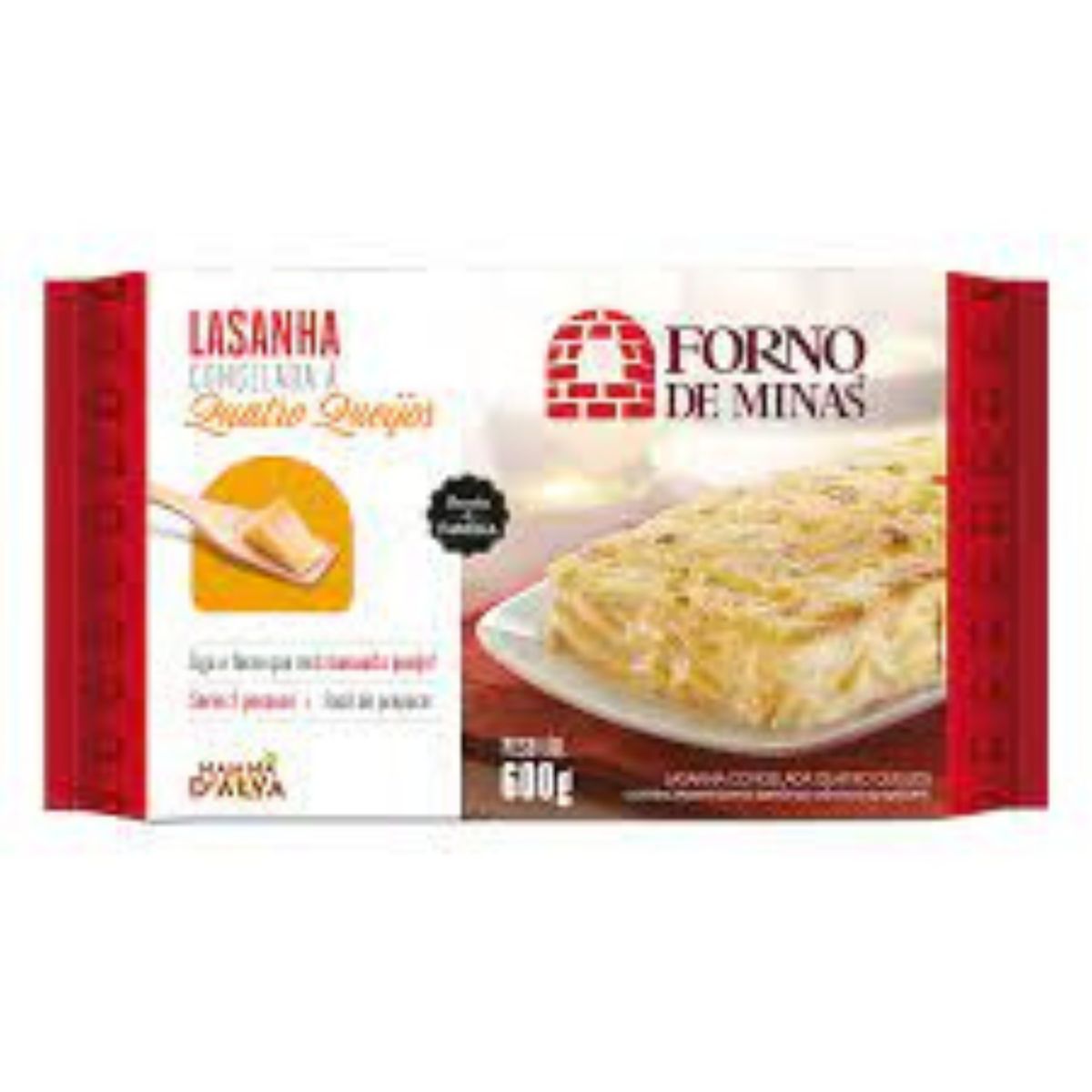 Lasanha Forno Minas 4 Queijos 600 g