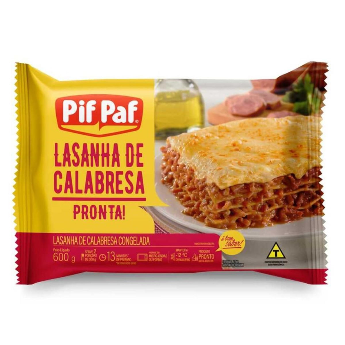 Lasanha Congelada de Calabresa Pif Paf 600g