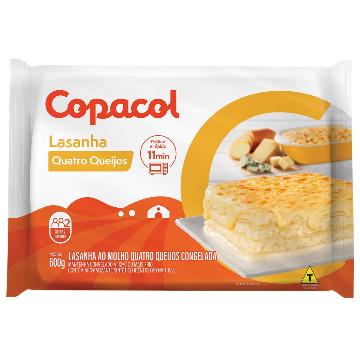 Lasanha Copacol Quatro Queijos Congelada 600 g