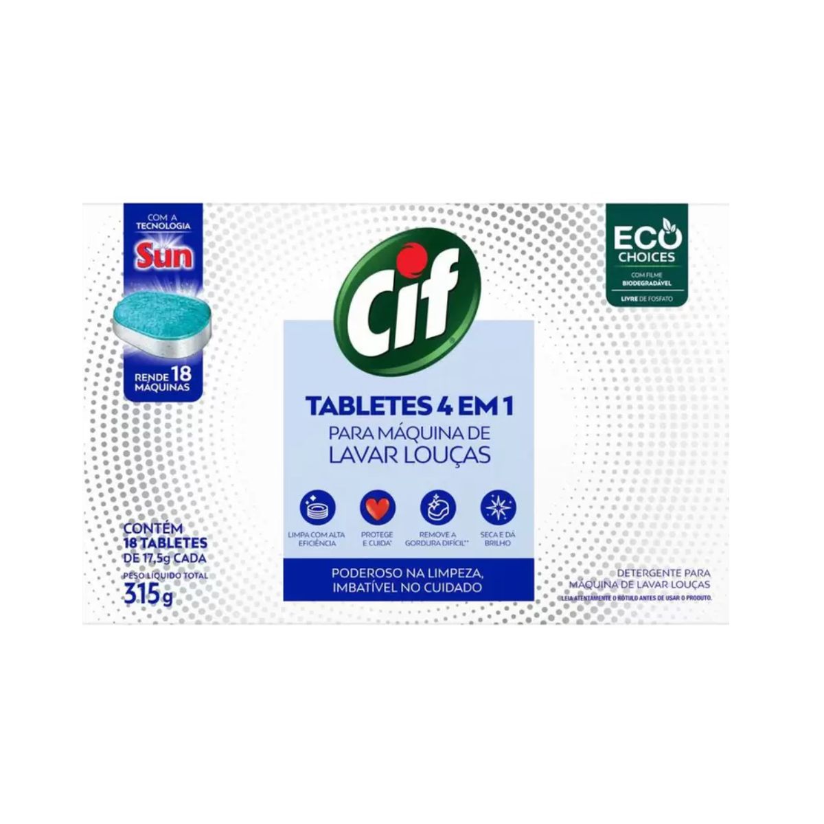 Detergente Tablet para Lava-Louças Cif Tabletes 4 em 1 315 g