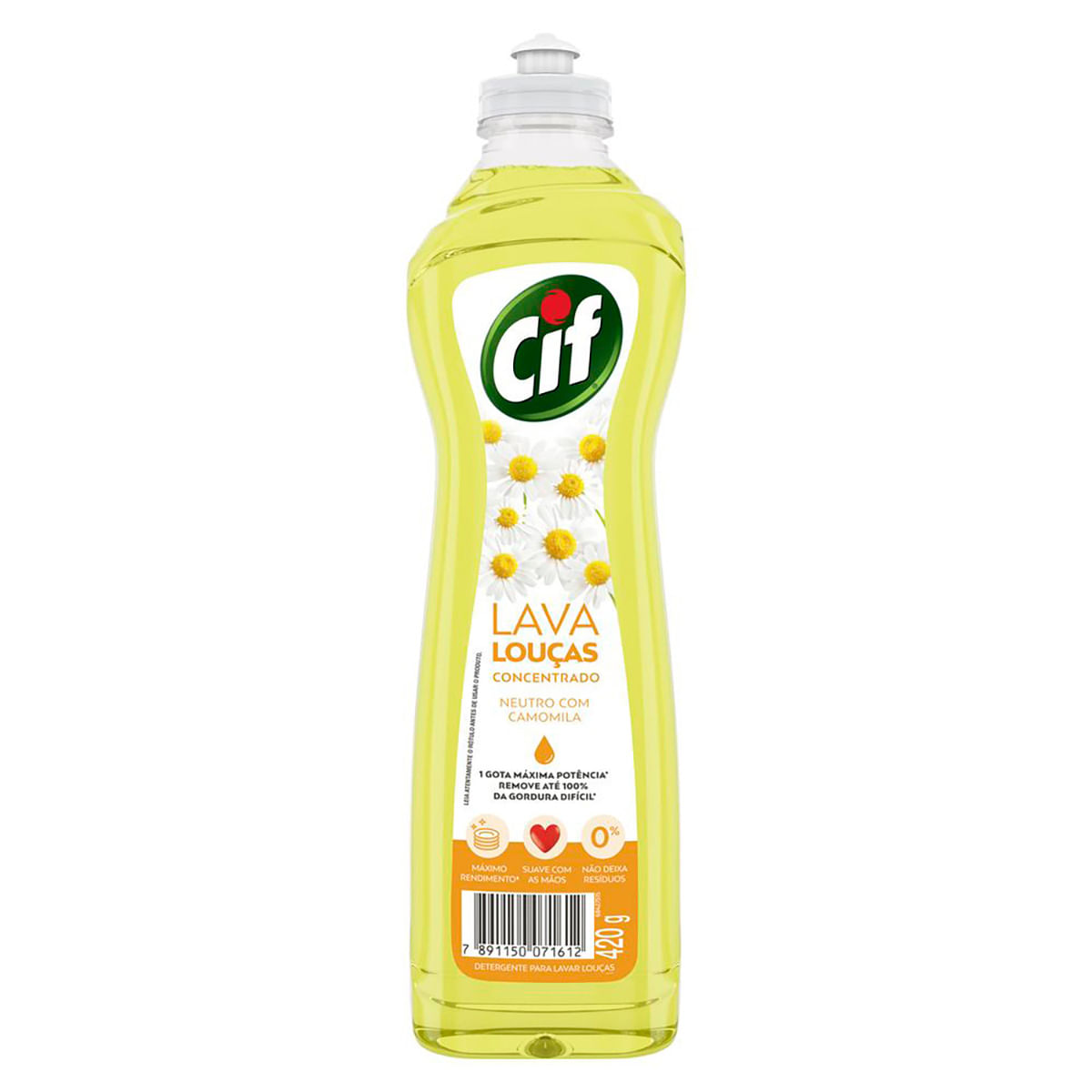 Lava-Louças Líquido Concentrado Neutro com Camomila Cif Squeeze 420 ml