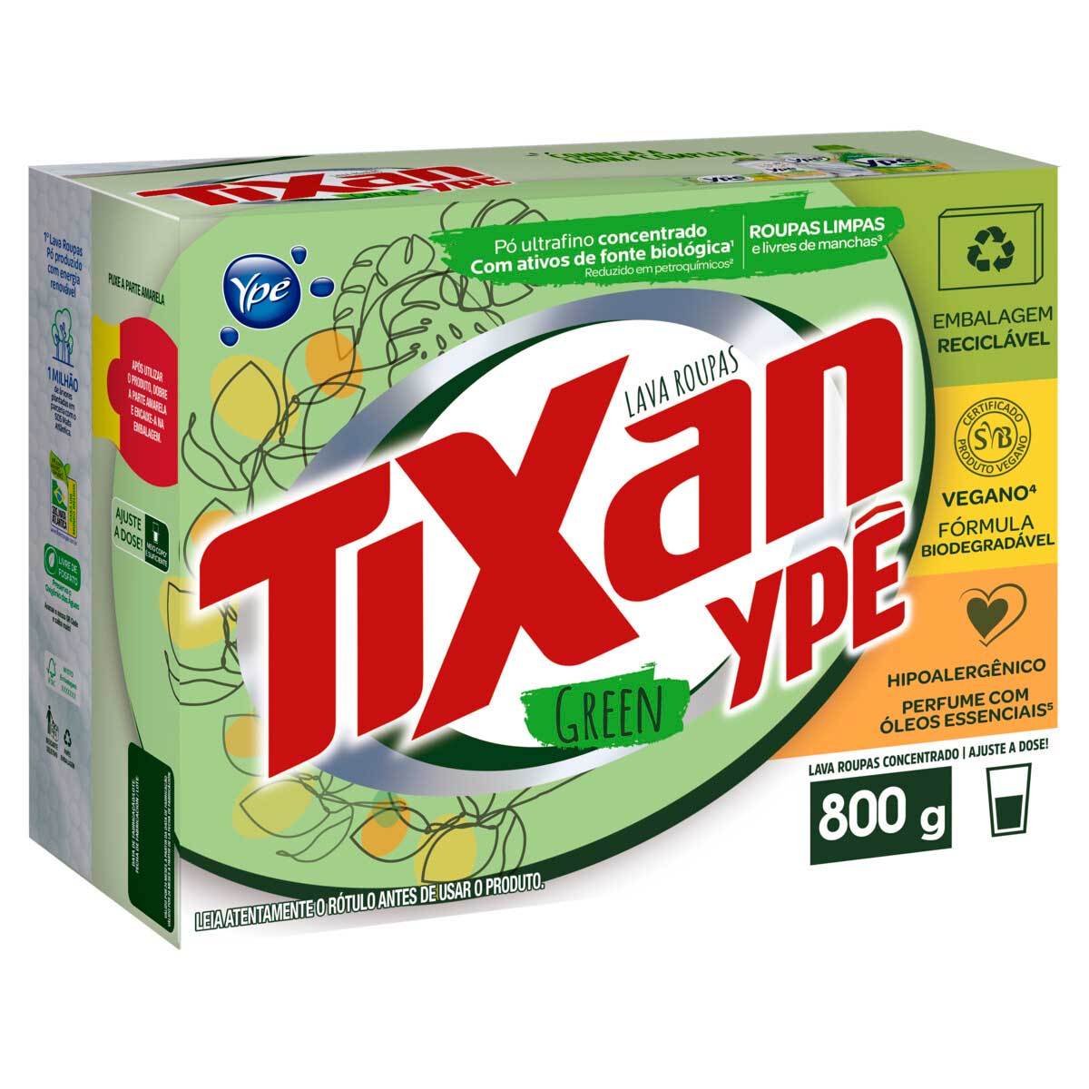 Sabão em Pó Concentrado Tixan Ypê Green 800g