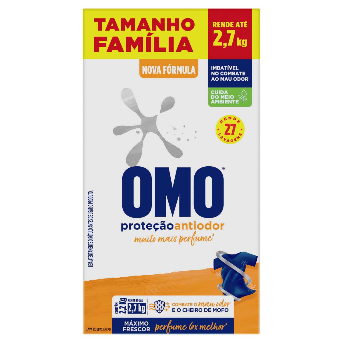 Sabão em Pó Omo Proteção Antiodor 2,2Kg Tamanho Família