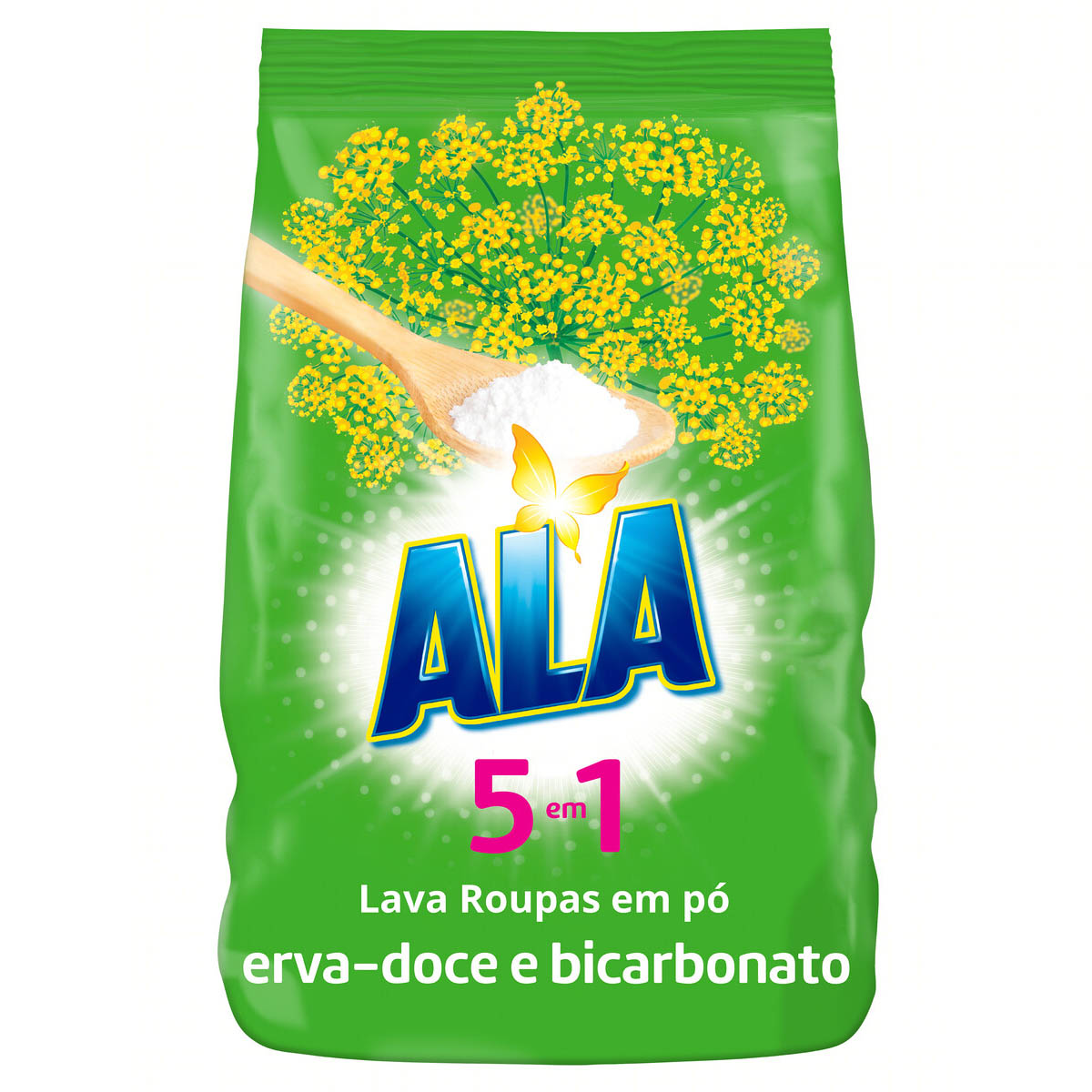 Lava-Roupas Pó Erva-Doce e Bicarbonato Pacote Ala 500 g