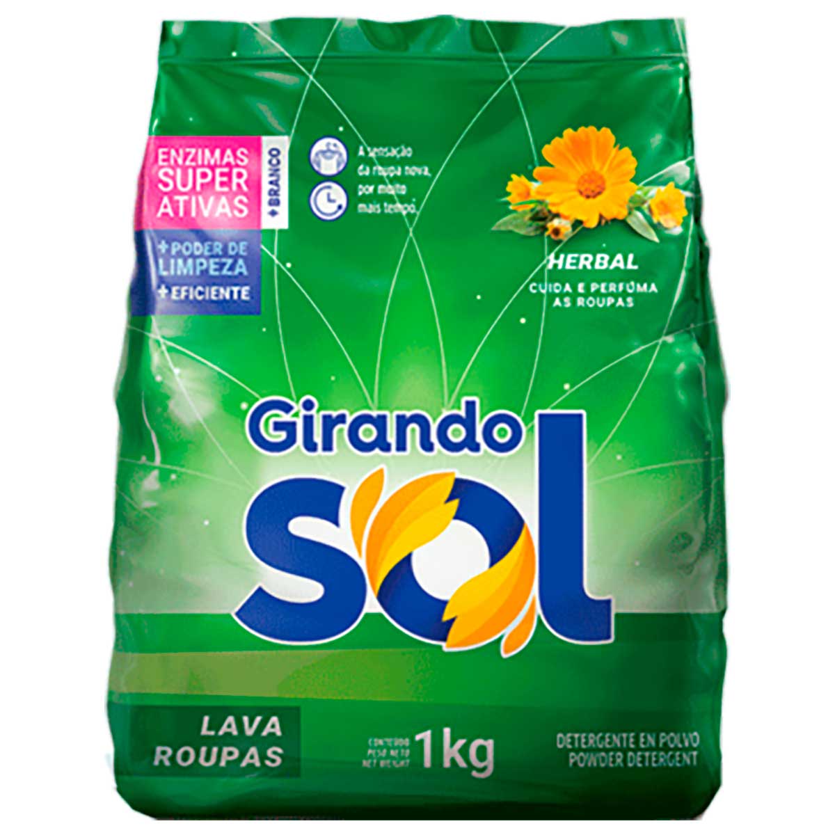 Lava Roupas Po Girando Sol Herbal 500 g