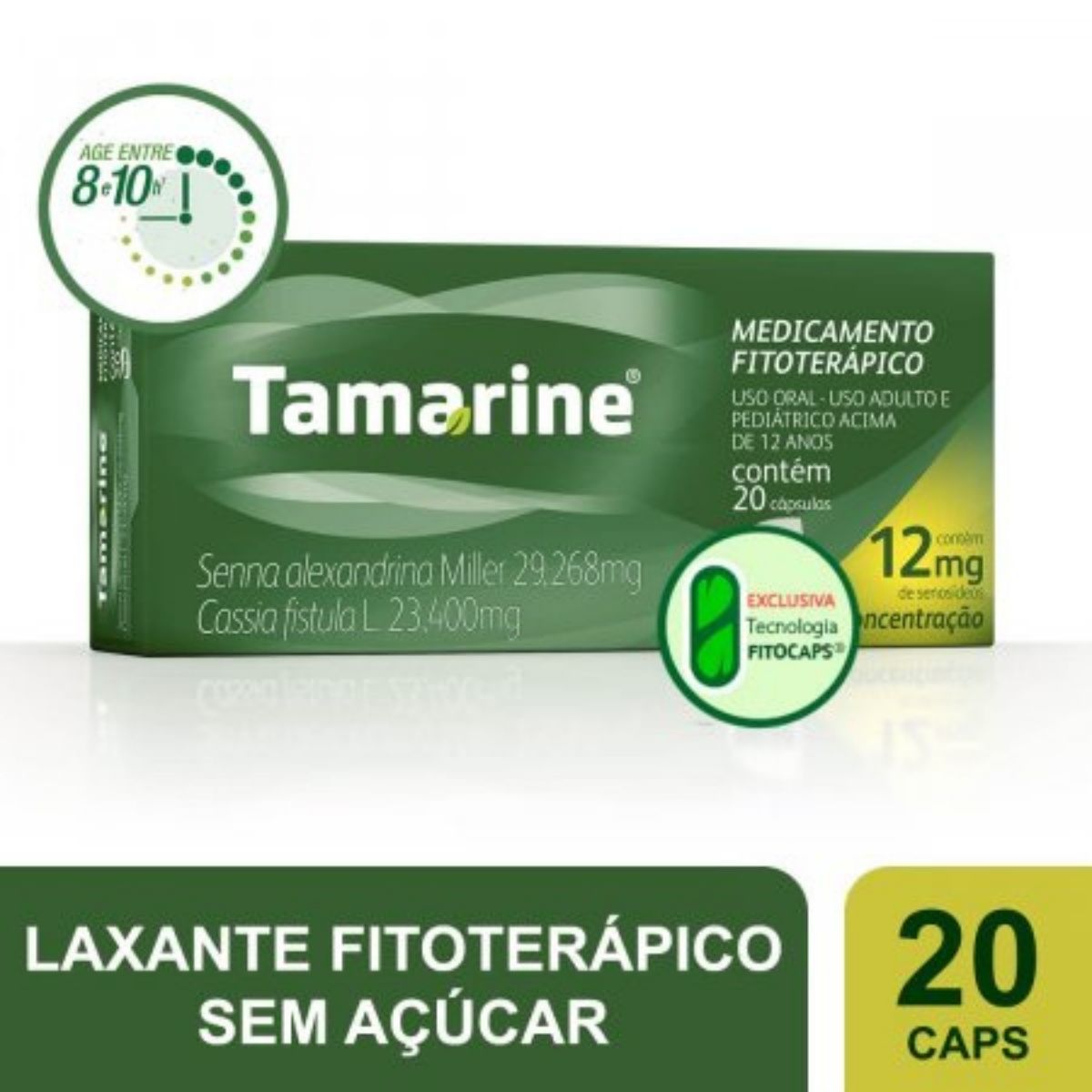 Laxante Fitoterápico Tamarine 12mg Hypera com 20 Cápsulas