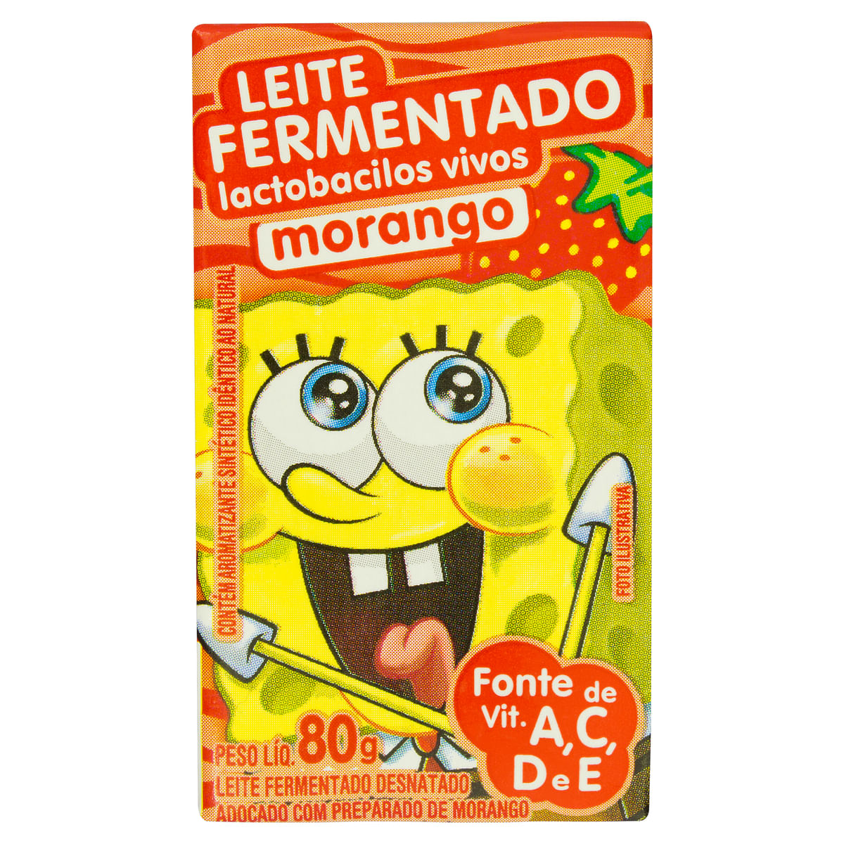 Leite Fermentado Desnatado Morango Bob Esponja Elegê 80 g