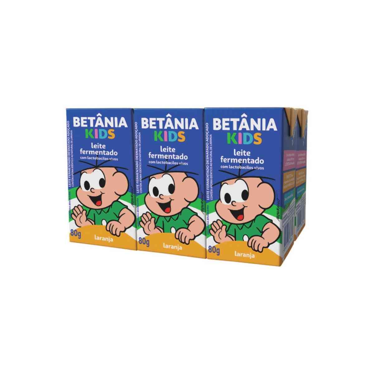 Leite Fermentado Betânia Kids Laranja 6 un