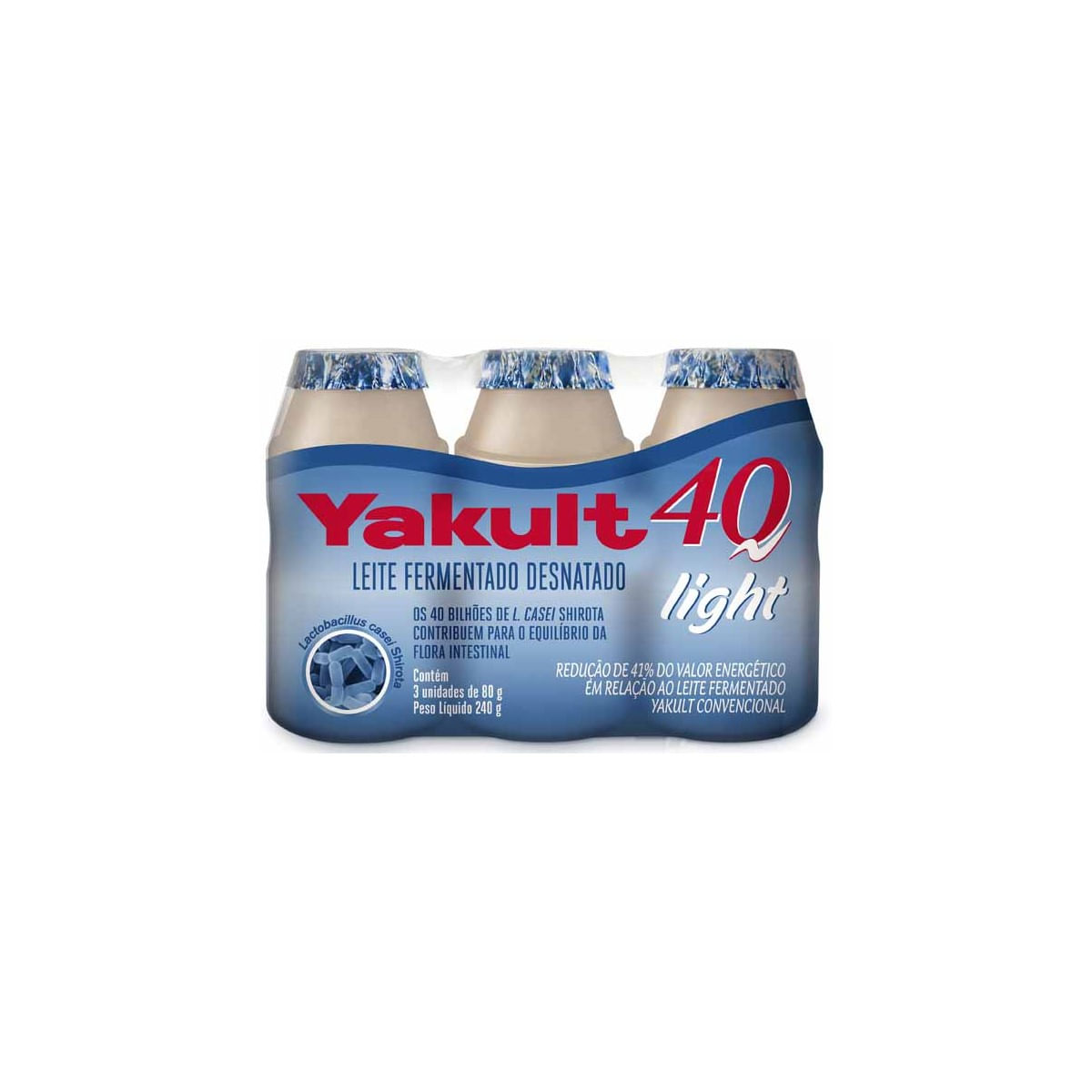 Leite Fermentado Light Yakult 40 80 g 3 Unidades