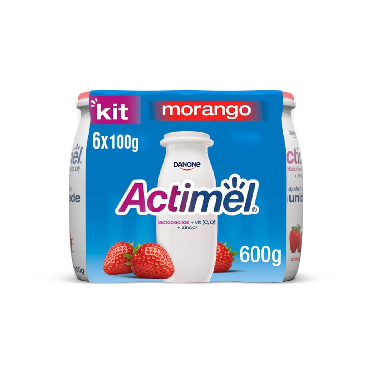 Leite Fermentado Semi-Desnatado Actimel Morango 600g