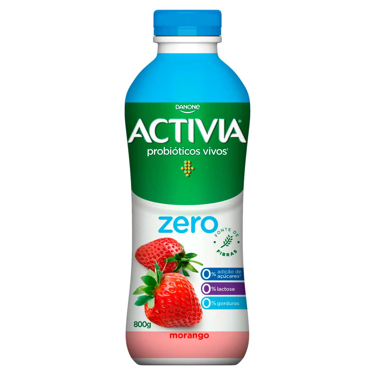 Leite Fermentado Desnatado Zero Lactose Sabor Morango Activia Zero 800g