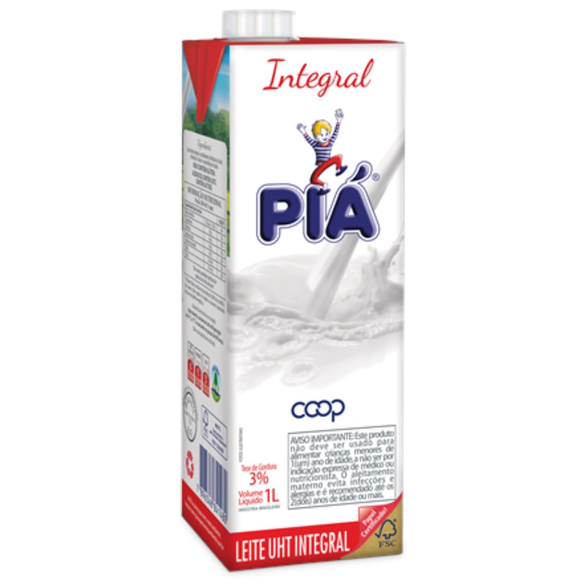 Leite Longa Vida Pia Integral Caixa 1 L