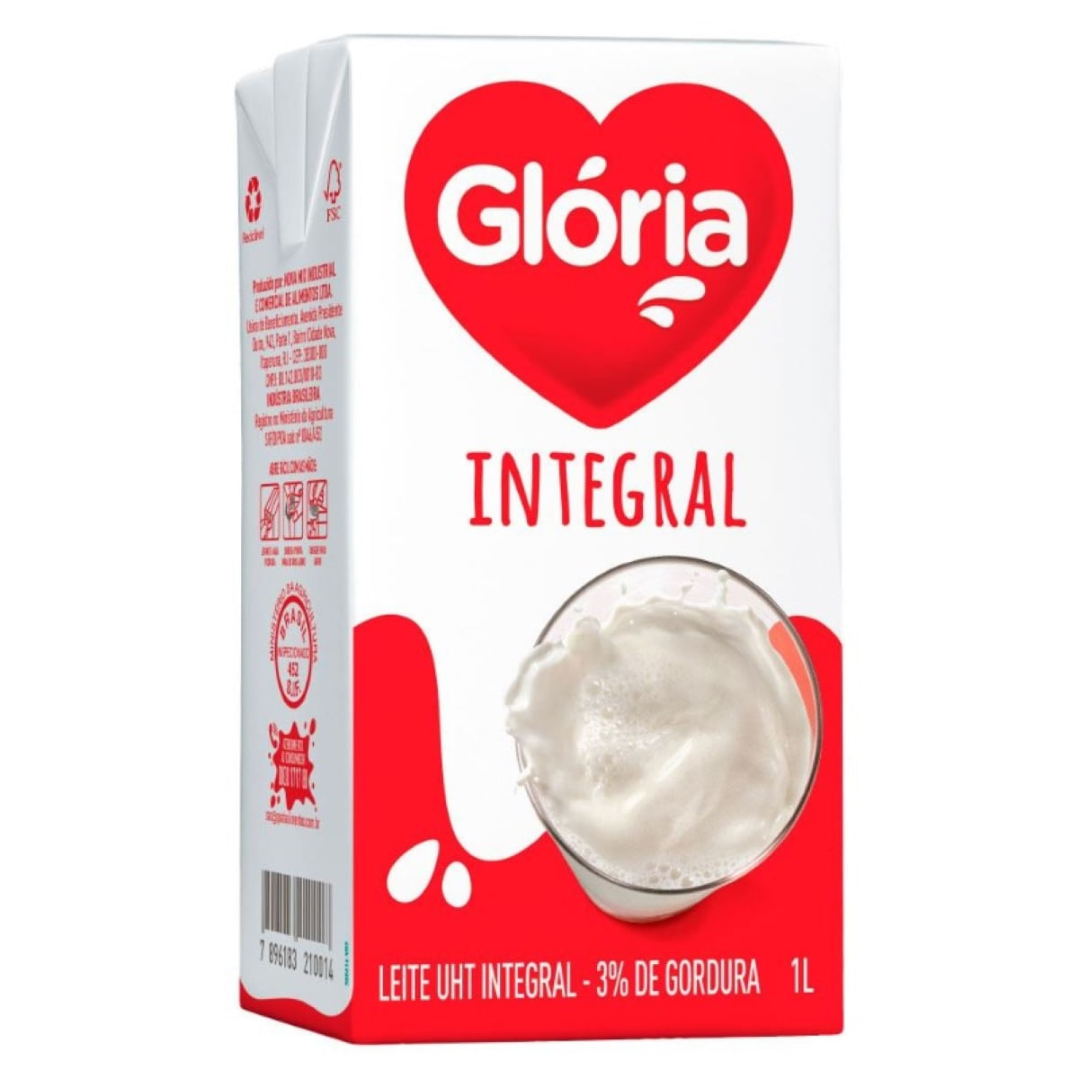 Leite Longa Vida Uht Integral Glória 1 L