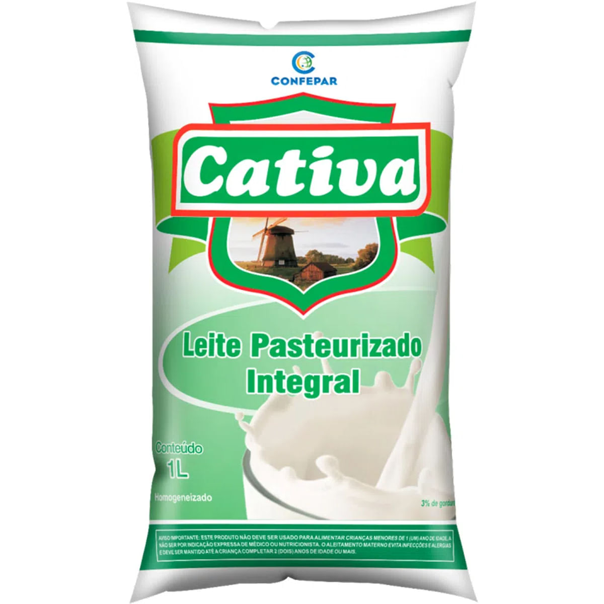 Leite Pasteurizado Integral Cativa 1 L