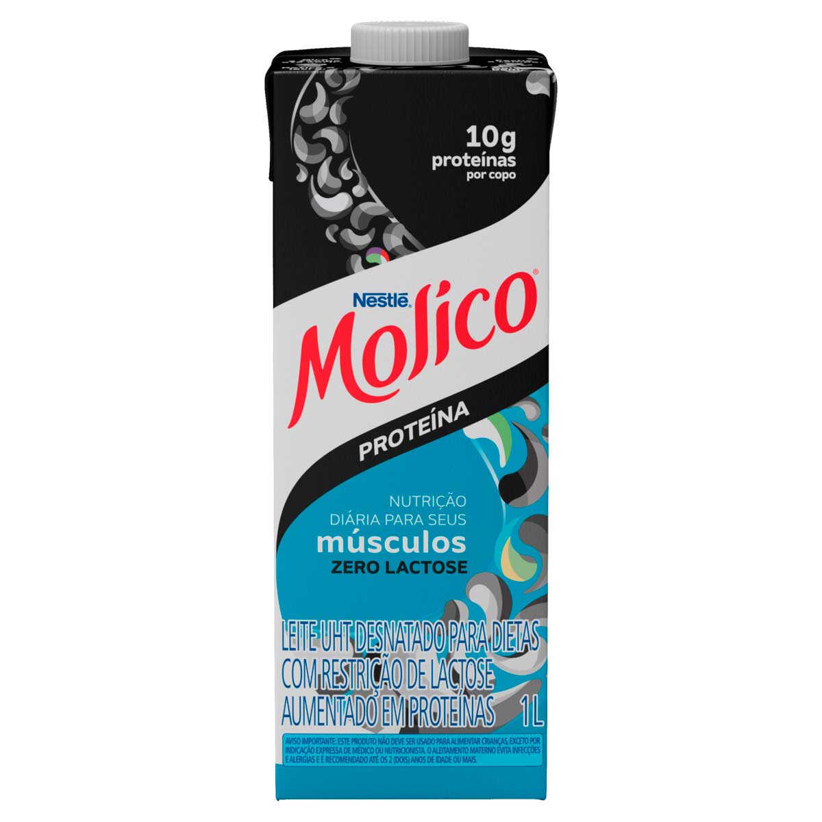 Leite sem Lactose Desnatado mais Proteína UHT Molico Nestlé 1 Litro