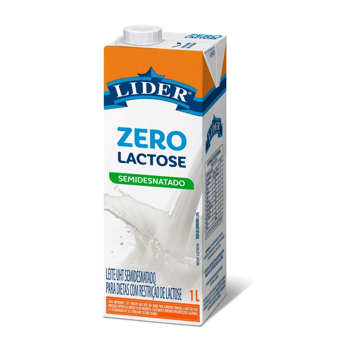 Leite Semidesnatado Zero Lactose Lider 1 L