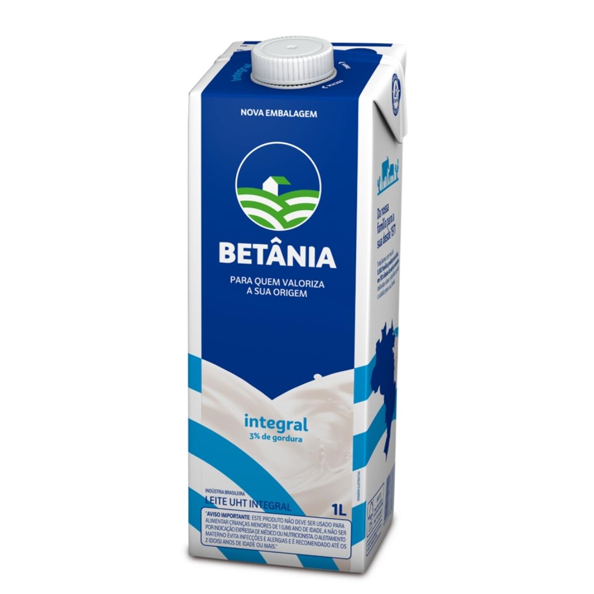 Leite UHT Betânia Integral Caixa 1 L com tampa