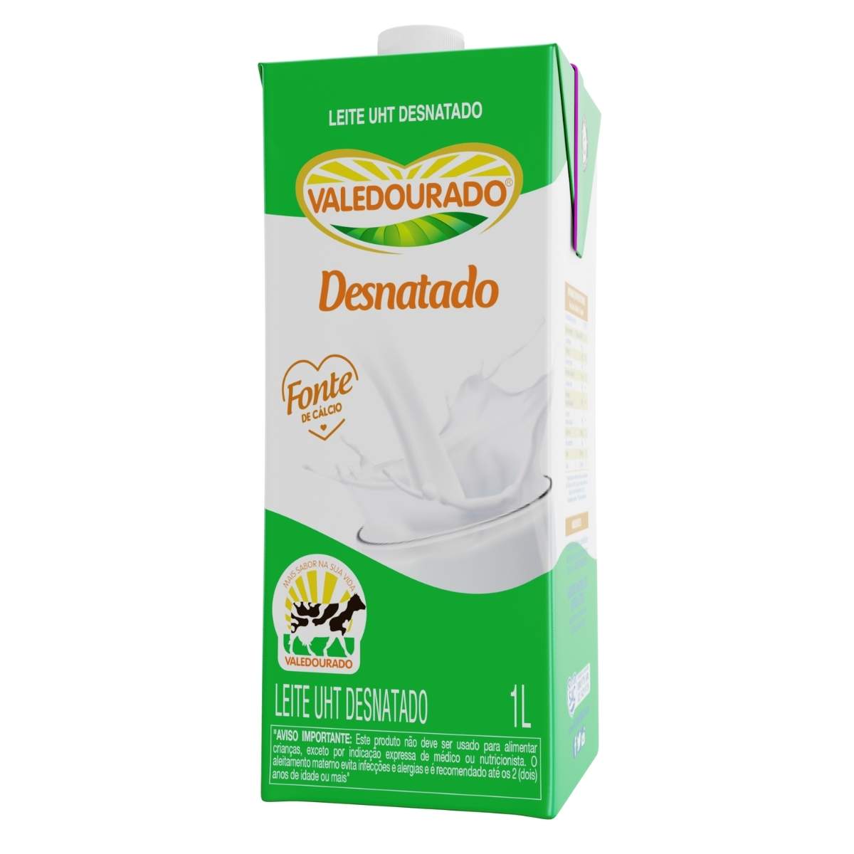 Leite UHT Com Tampa Desnatado Vale dourado 1 L