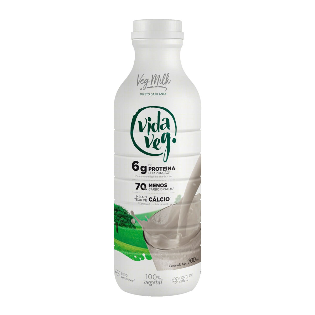 Leite Vegetal Vida Veg Zero Açúcar Veg Milk Garrafa 700 ml