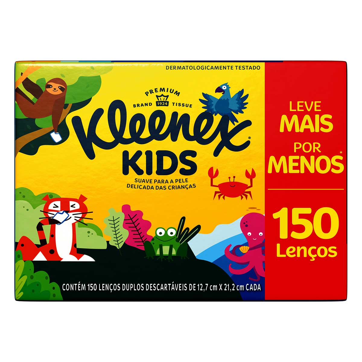 Lenço de Papel Folha Dupla Suave Kleenex Kids 150 Unidades Leve Mais Pague Menos