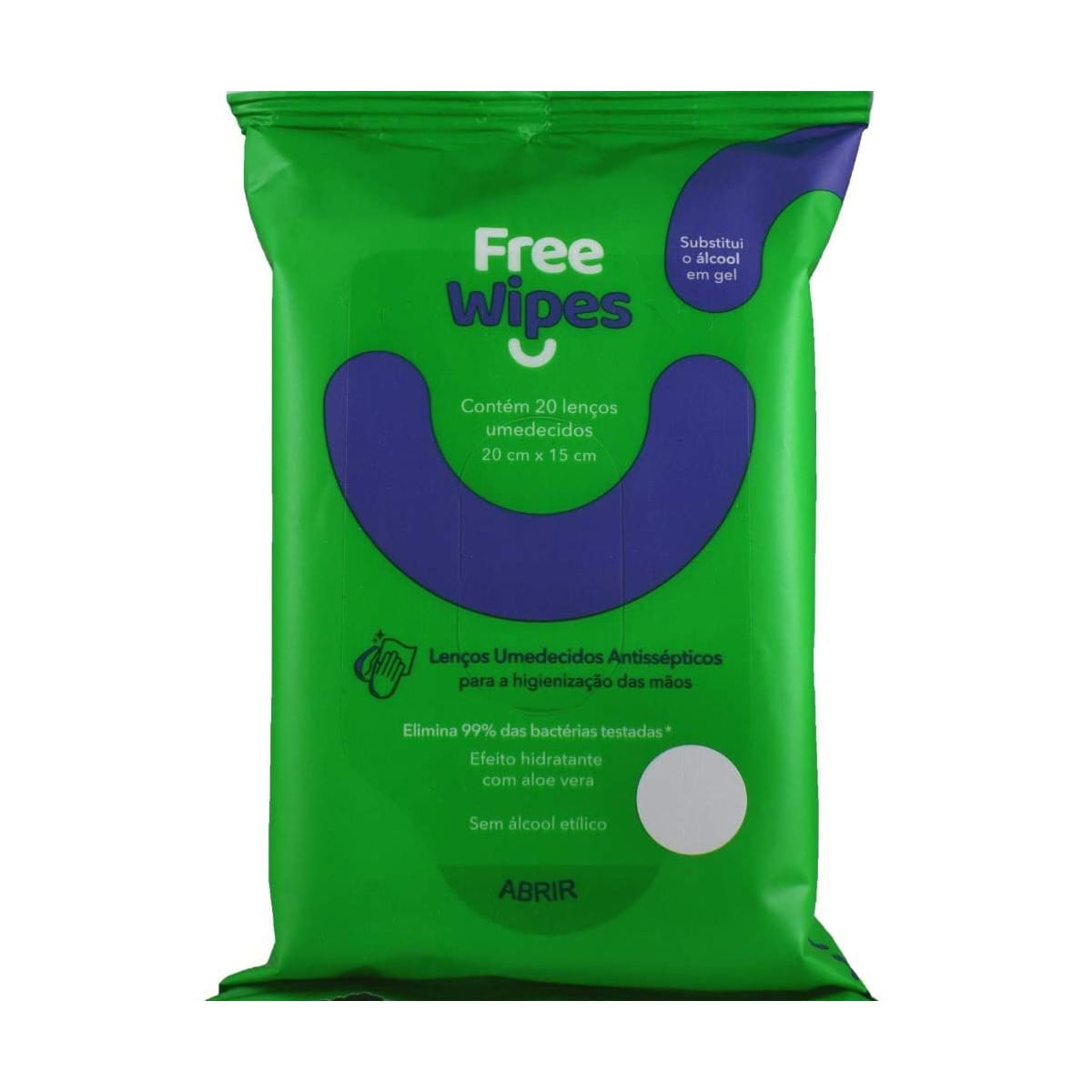 Lenço Umedecido Antisséptico Free Wipes 20un