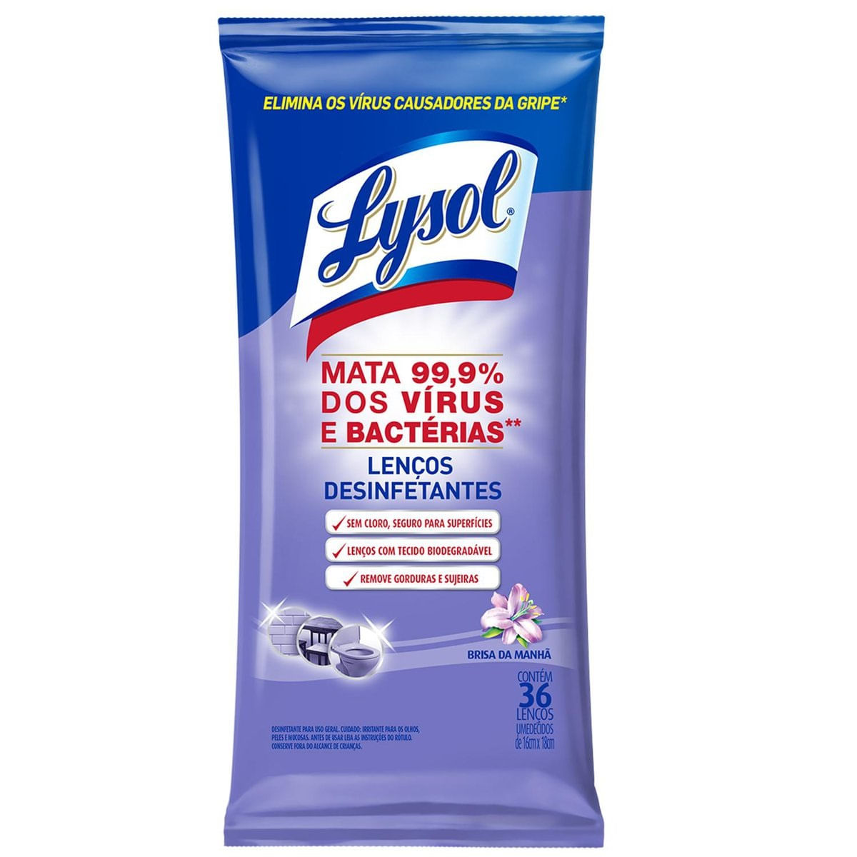 Lenços Desinfetantes Lysol Brisa da Manhã 36 unidades