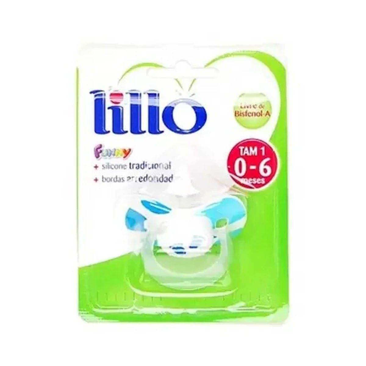 Chupeta Lillo Funny Orto Silicone Azul Tamanho 1