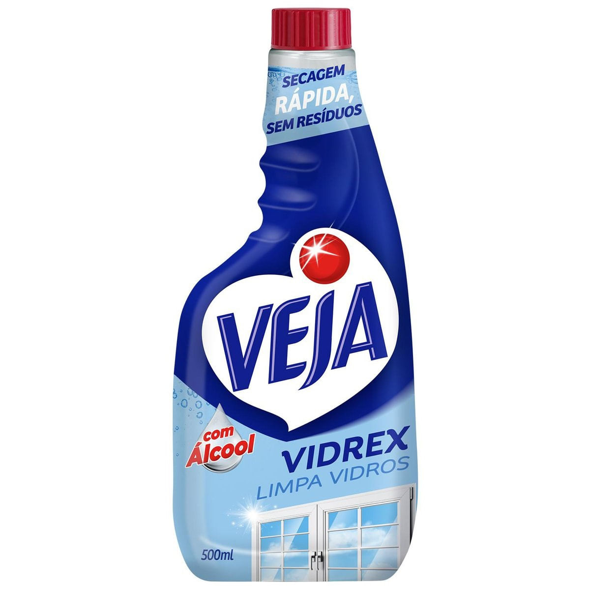 Limpa Vidros Spray Veja Vidrex Tradicional 500ml Refil