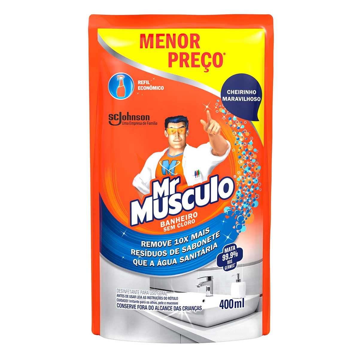 Limpador Mr. Músculo Banheiro Total Refil 400 ml