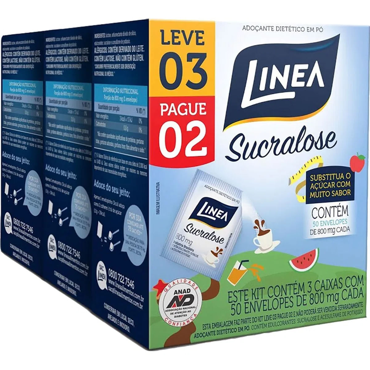 Adoçante em Pó Linea Sucralose Leve 3 Pague 2