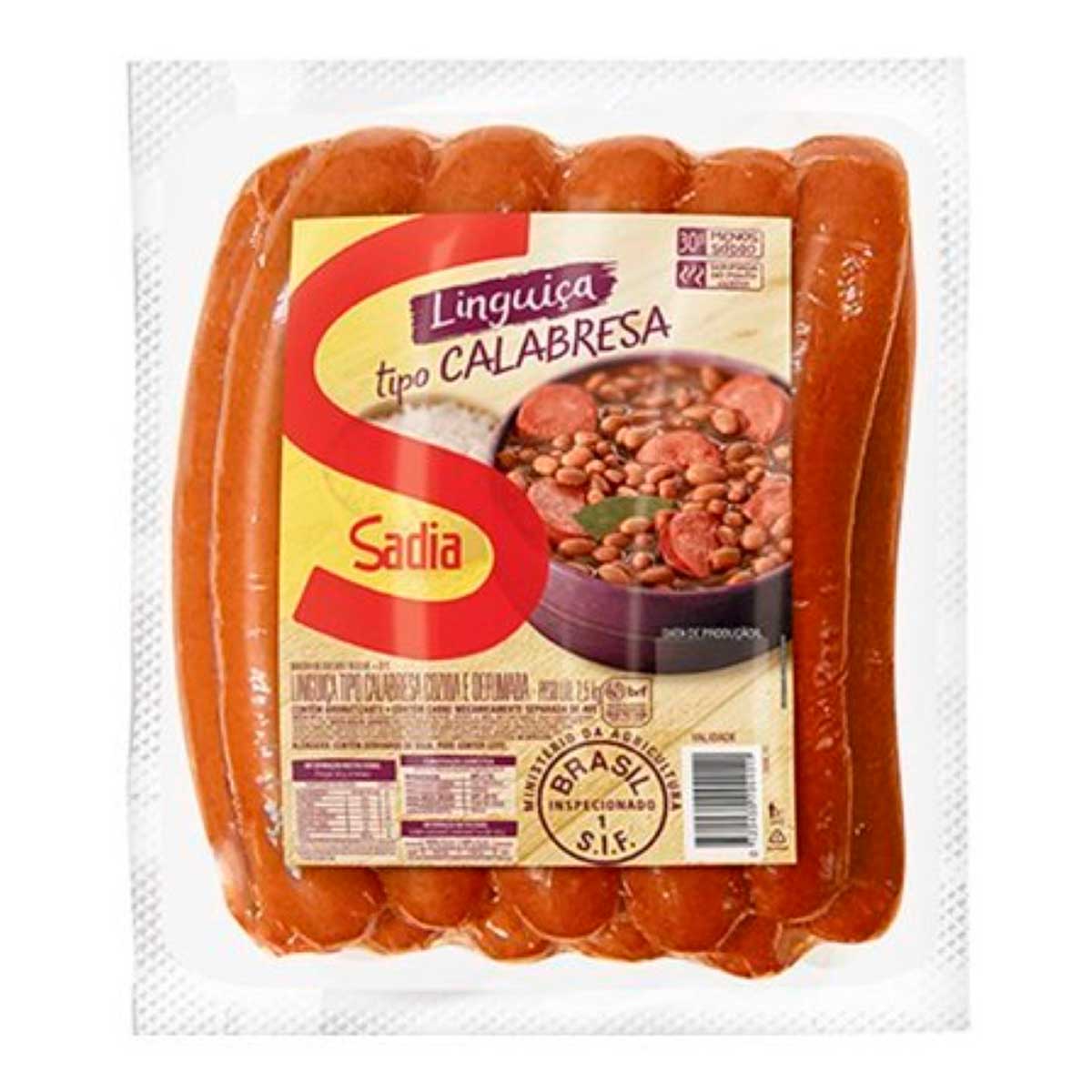 Linguiça Calabresa Defumada Sadia Aproximadamente 400 g