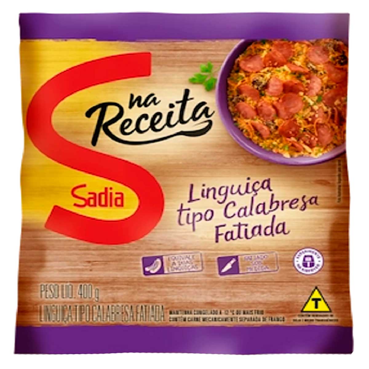 Linguiça Cozida Defumada Calabresa Fatiada Sadia 400g