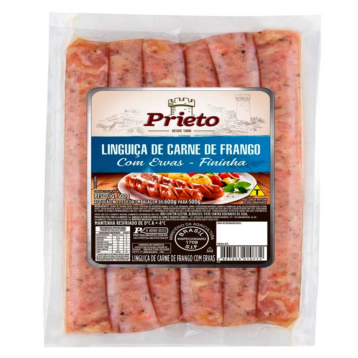 Linguiça Frango com Ervas Fininha Prieto 600 g