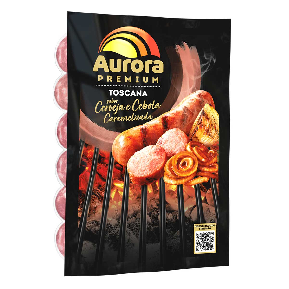 Linguiça Toscana Sabor Cerveja e Cebola Aurora Premium 500g