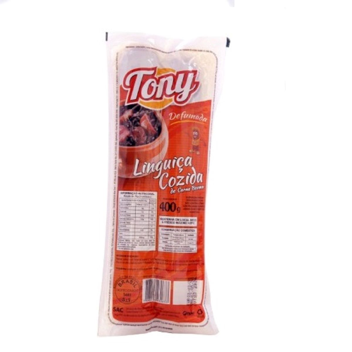 Linguiça Bovina Cozida Tony 400 g