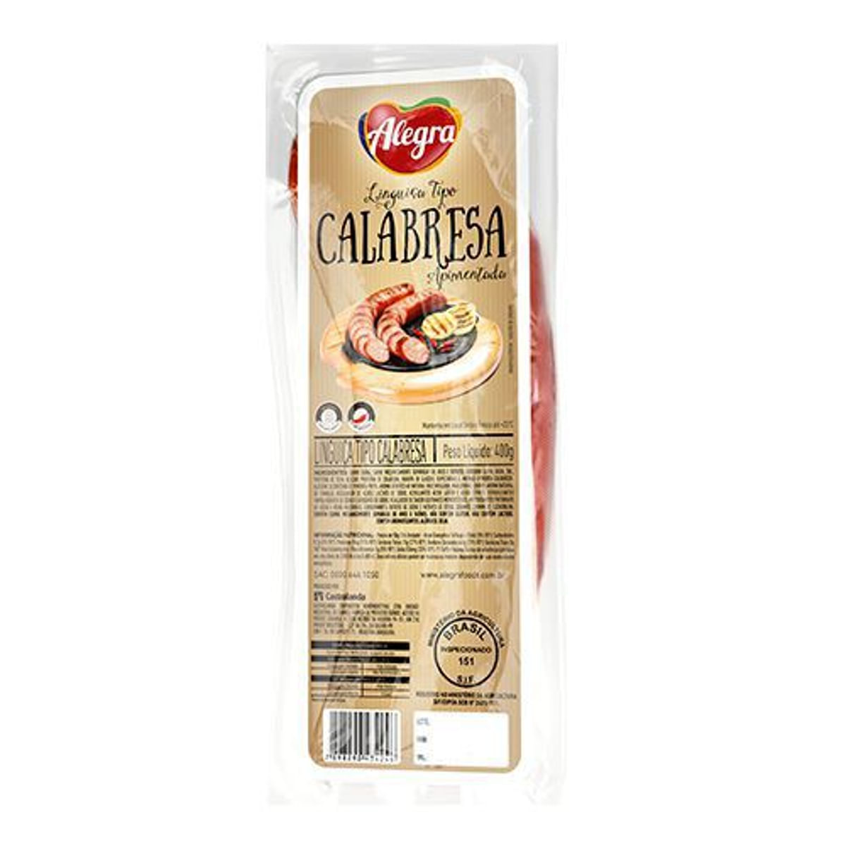 Linguiça Calabresa Alegra Aprox. 500 g