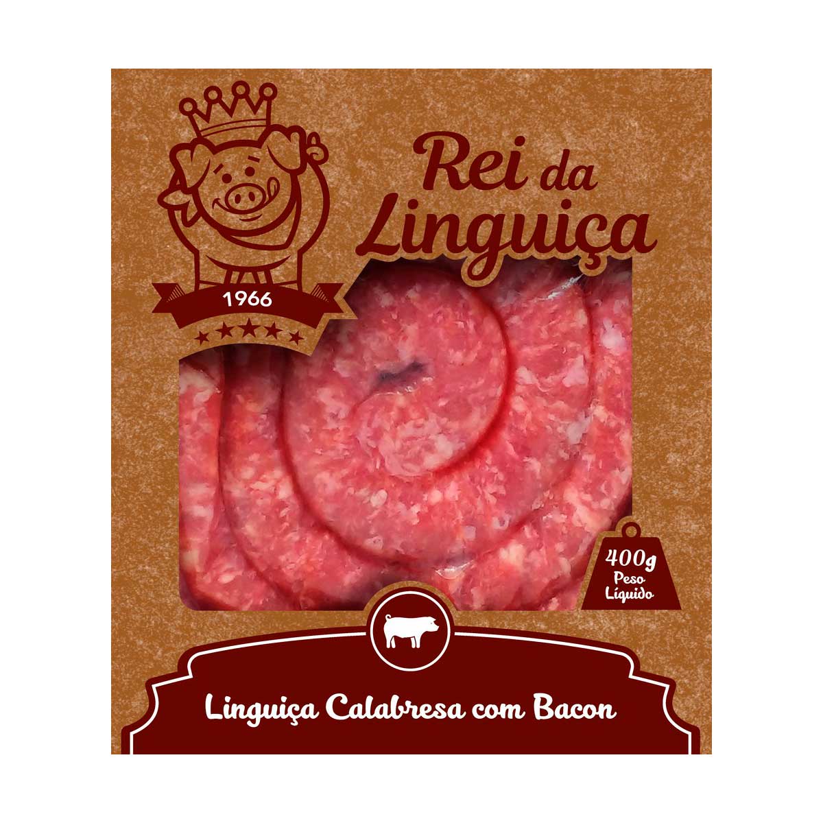 Linguiça Calabresa com Bacon Rei da Linguiça 400 g