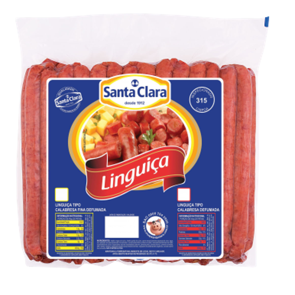 Lingüiça Calabresa Fina Santa Clara Aprox. 300 g