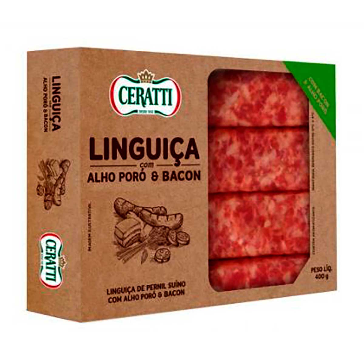 Linguiça com Alho Poró e Bacon Ceratti 400 g