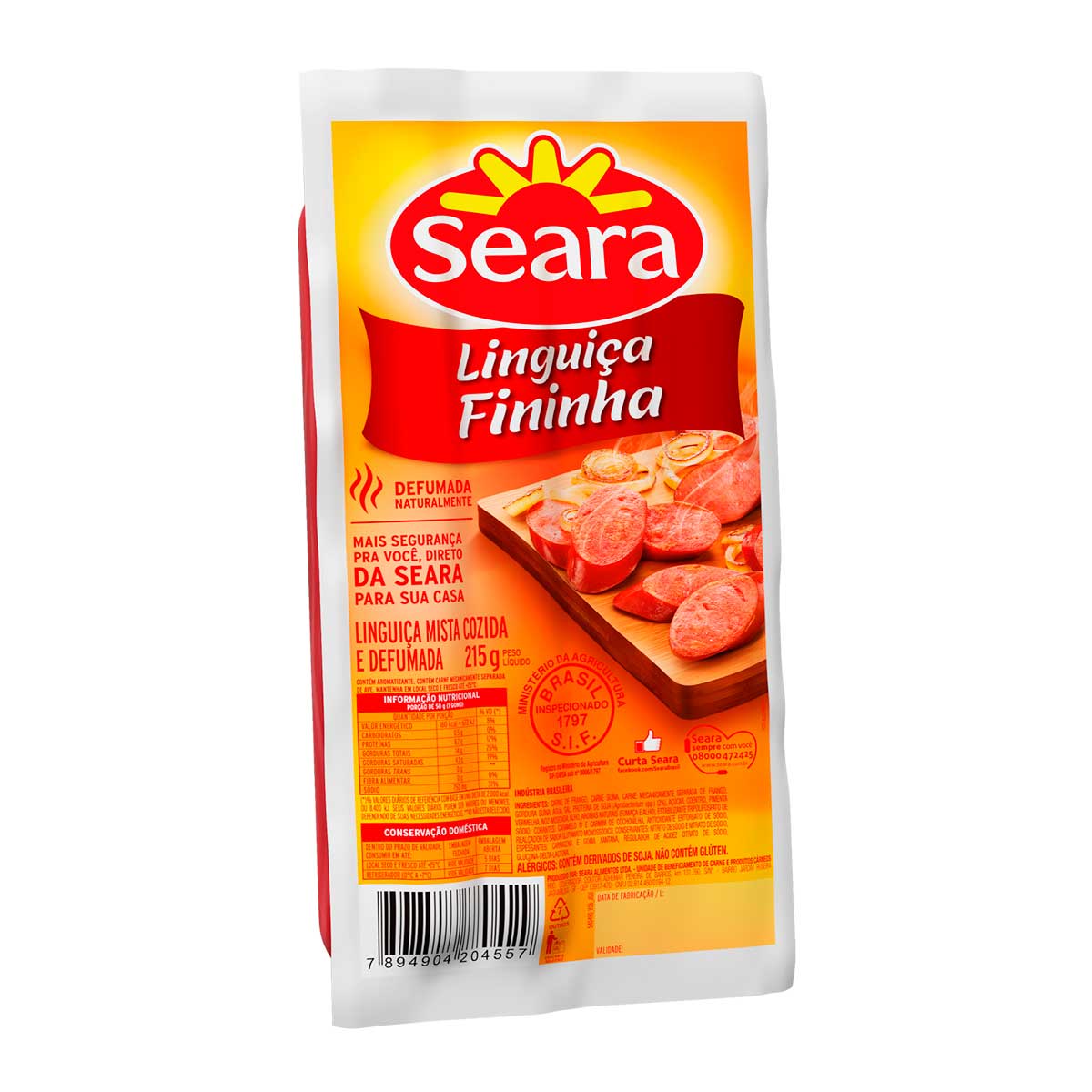 Linguiça de Calabresa Defumada Seara Fininha 215g